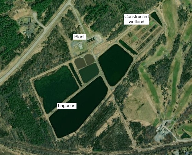 Aerial view of the Amherstview Sewage Lagoons